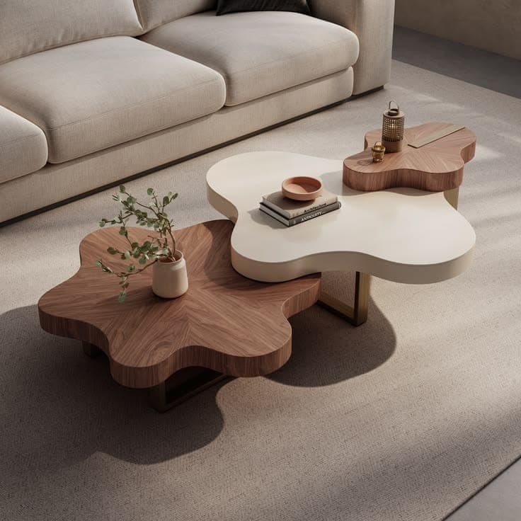 Plinth Coffee Table — Natural stone, solid wood and metal, handcrafted by Bed Bench Lahore