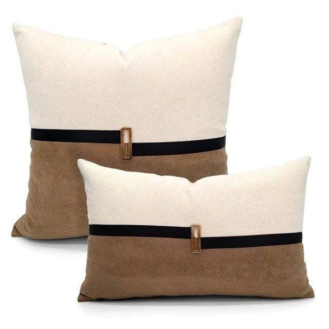 Oat Tasseled Cushion — Woven cotton and linen blend, handcrafted by Bed Bench Lahore