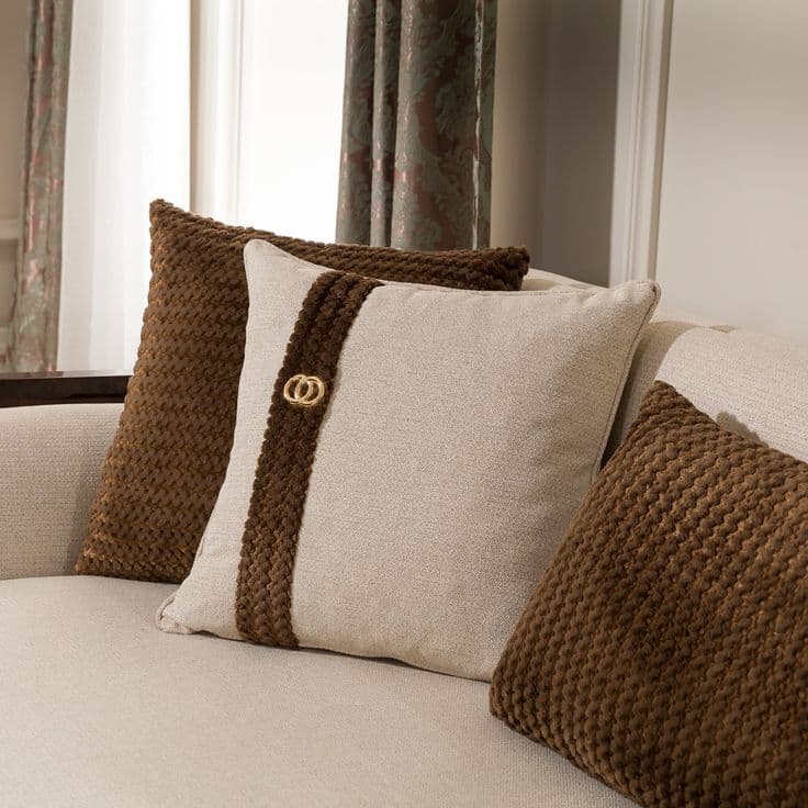 Stone Panel Cushion — Woven cotton and linen blend, handcrafted by Bed Bench Lahore