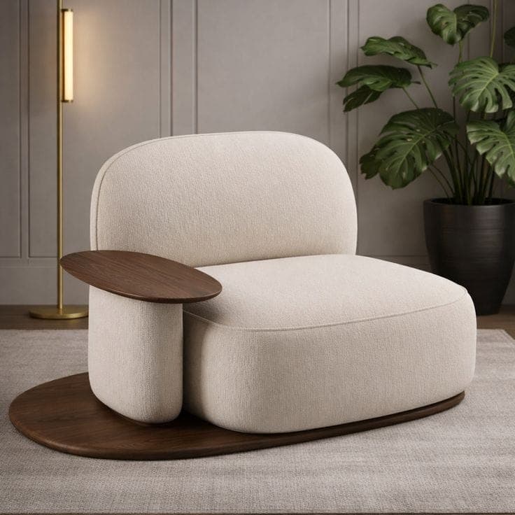 Sage Lounge Chair — Tailored upholstery, hardwood frame, handcrafted by Bed Bench Lahore
