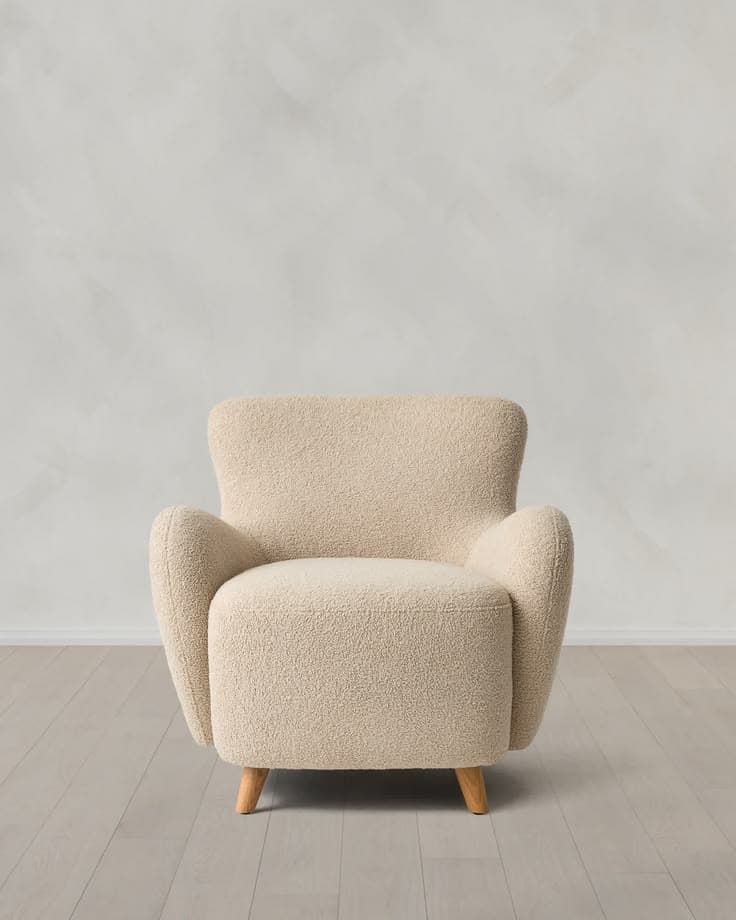Wren Lounge Chair — Tailored upholstery, hardwood frame, handcrafted by Bed Bench Lahore