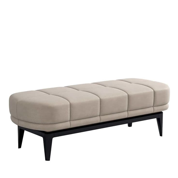 Cove Ottoman — Textured upholstery, solid wood frame, handcrafted by Bed Bench Lahore
