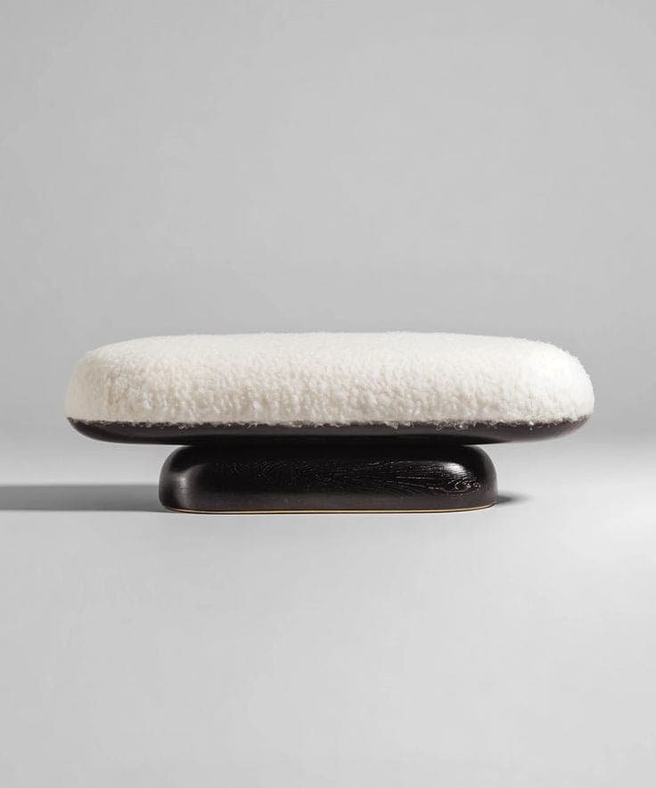 Halo Ottoman — Textured upholstery, solid wood frame, handcrafted by Bed Bench Lahore