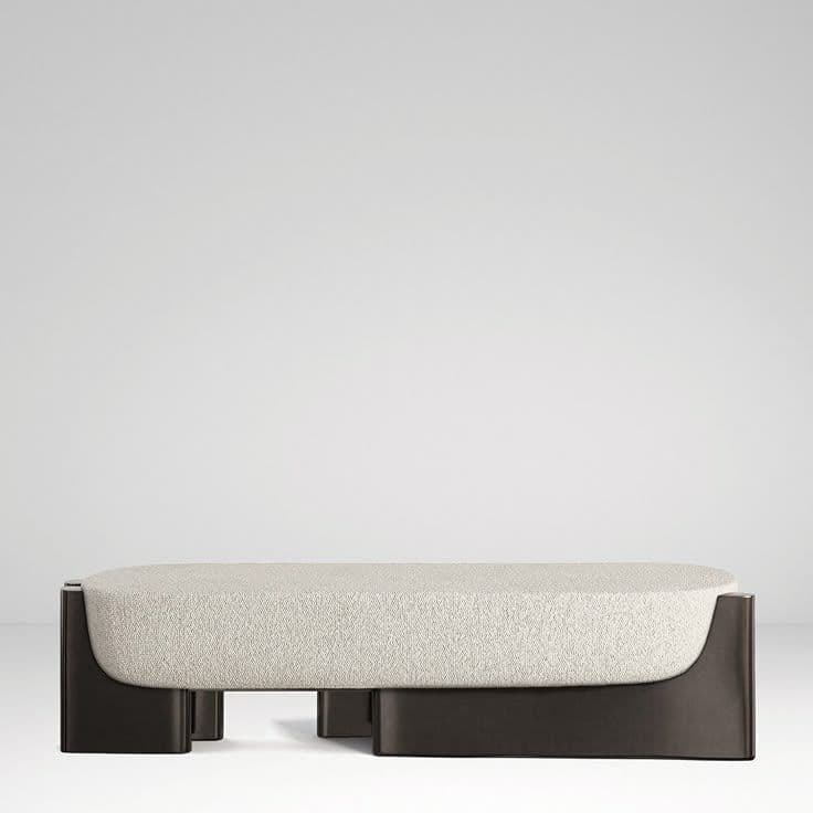 Sable Ottoman — Textured upholstery, solid wood frame, handcrafted by Bed Bench Lahore