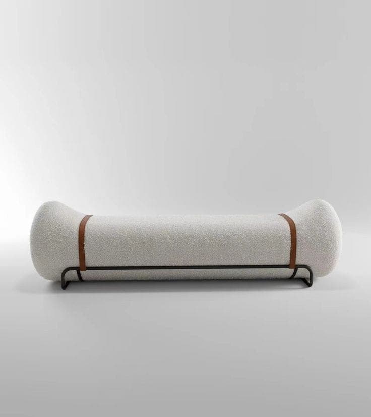 Twill Ottoman — Textured upholstery, solid wood frame, handcrafted by Bed Bench Lahore