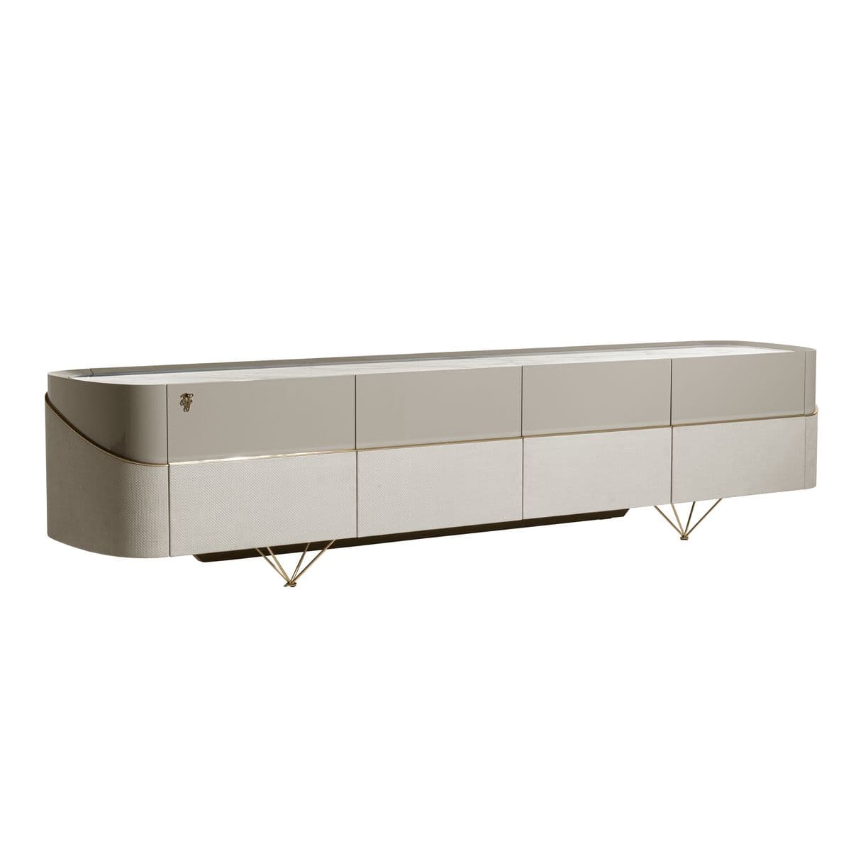 Milo TV Console — Veneered wood, matte metal details, handcrafted by Bed Bench Lahore